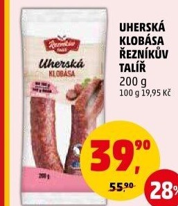 Uherská klobása Řezníkův talíř