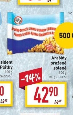 Arašídy pražené solené 500 g