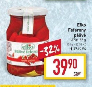 Efko Feferony pálivé 370/155 g