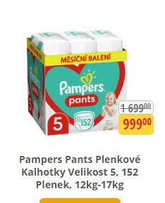 Pampers Pants Plenkové Kalhotky Velikost 5, 152 Plenek, 12kg-17kg