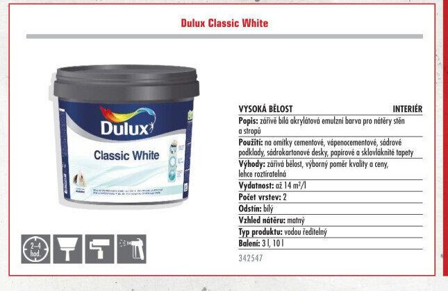 Dulux Classic White - UNI HOBBY akcniletaky.com