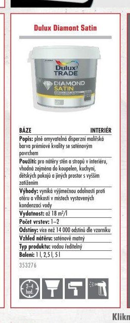 Dulux Diamont Satin - UNI HOBBY akcniletaky.com
