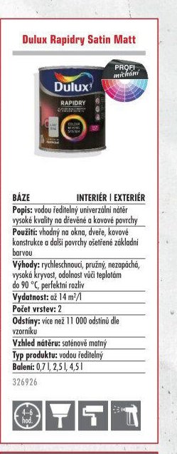 Dulux Rapidry Satin Matt - UNI HOBBY akcniletaky.com