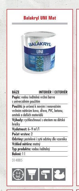 Balakryl UNI Mat - UNI HOBBY akcniletaky.com