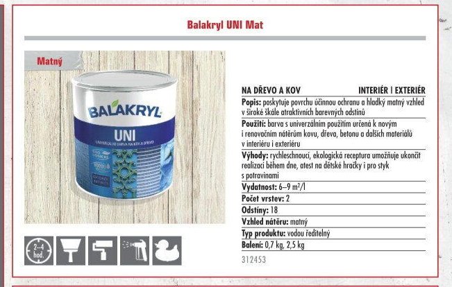 Balakryl UNI Mat - UNI HOBBY akcniletaky.com