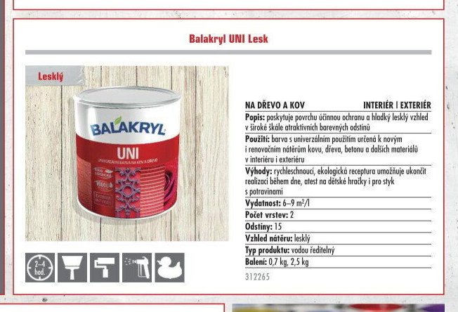 Balakryl UNI Lesk - UNI HOBBY akcniletaky.com