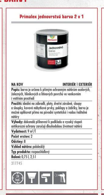 Primalex jednovrstvá barva 2 v 1 - UNI HOBBY akcniletaky.com
