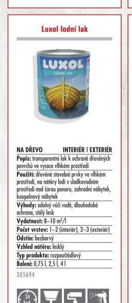 Luxol lodní lak - UNI HOBBY akcniletaky.com