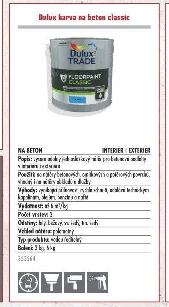 Dulux barva na beton classic - UNI HOBBY akcniletaky.com