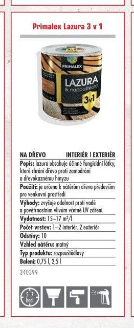 Primalex Lazura 3 v 1 - UNI HOBBY akcniletaky.com