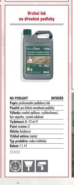 Bona Home Vrchní lak na dřevěné podlahy - UNI HOBBY akcniletaky.com