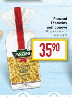 Panzani Těstoviny semolinové