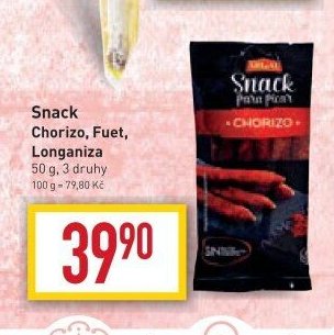 Snack Chorizo, Fuet, Longaniza