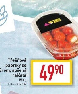 Třešňové papriky se sýrem, sušená rajčata