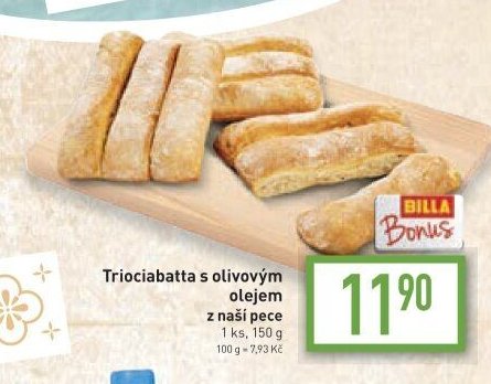 Triociabatta s olivovým olejem