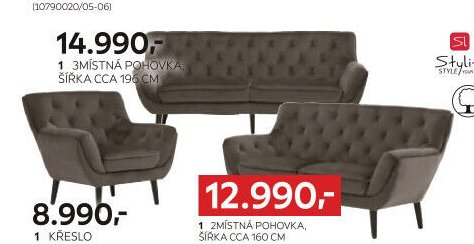 1 3místná pohovka, šířka cca 160 cm