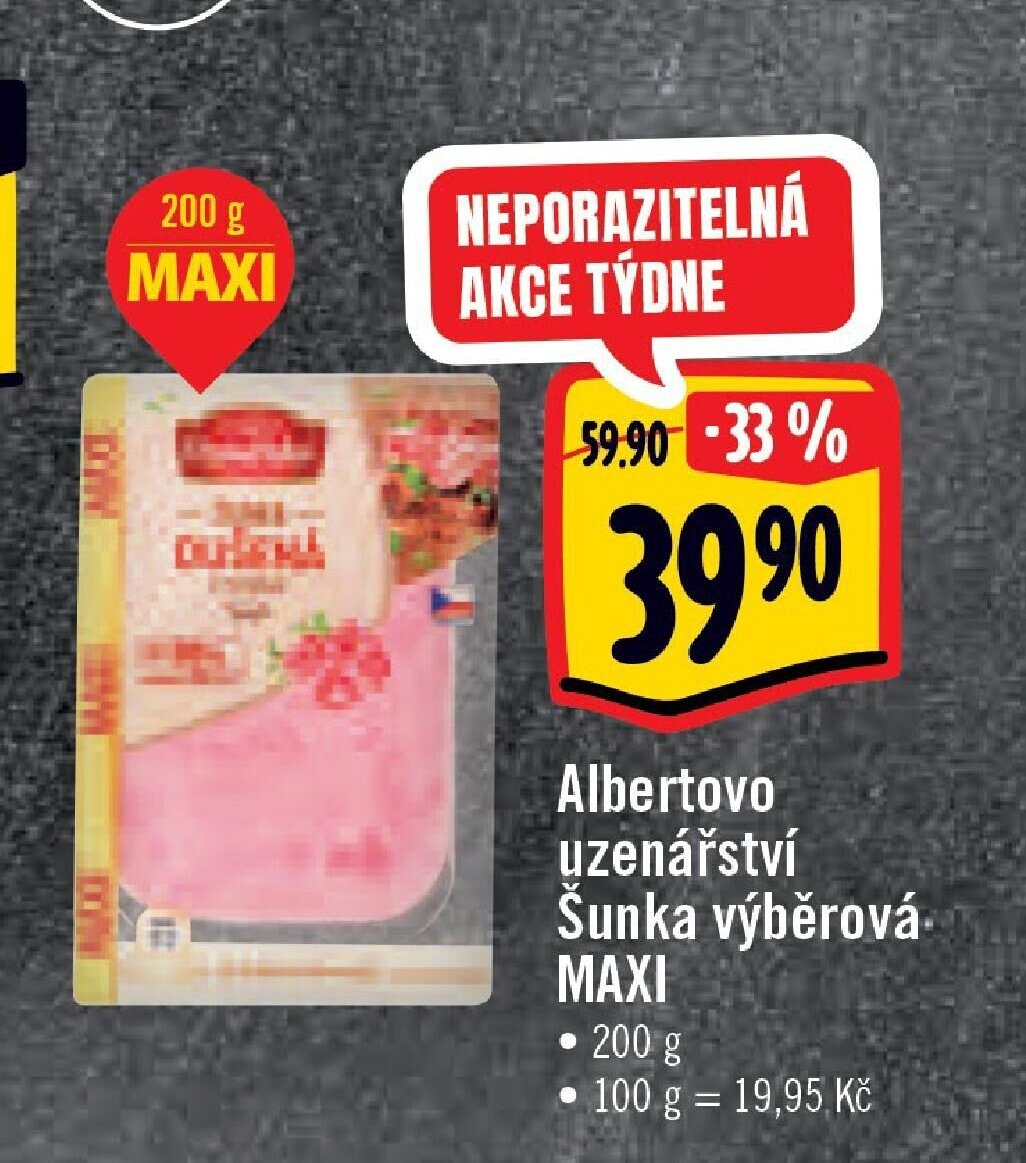 Albertovo uzenářství Šunka výběrová MAXI