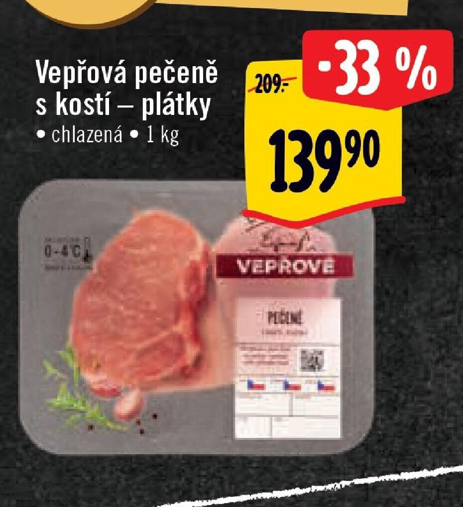 Vepřová pečeně s kostí - plátky