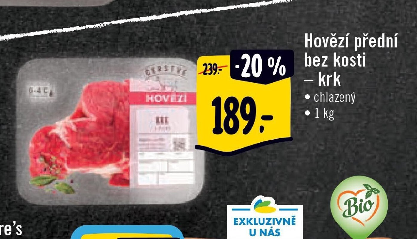 Hovězí přední bez kosti - krk