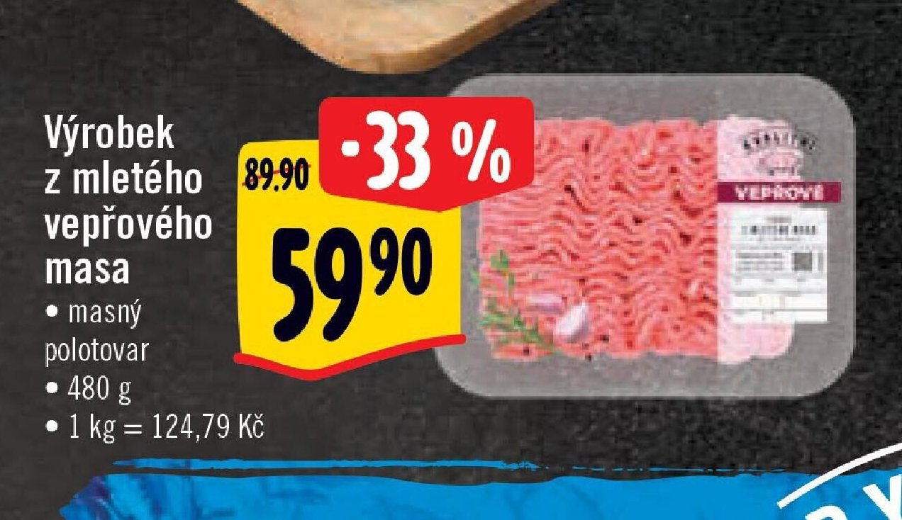Výrobek z mletého vepřového masa