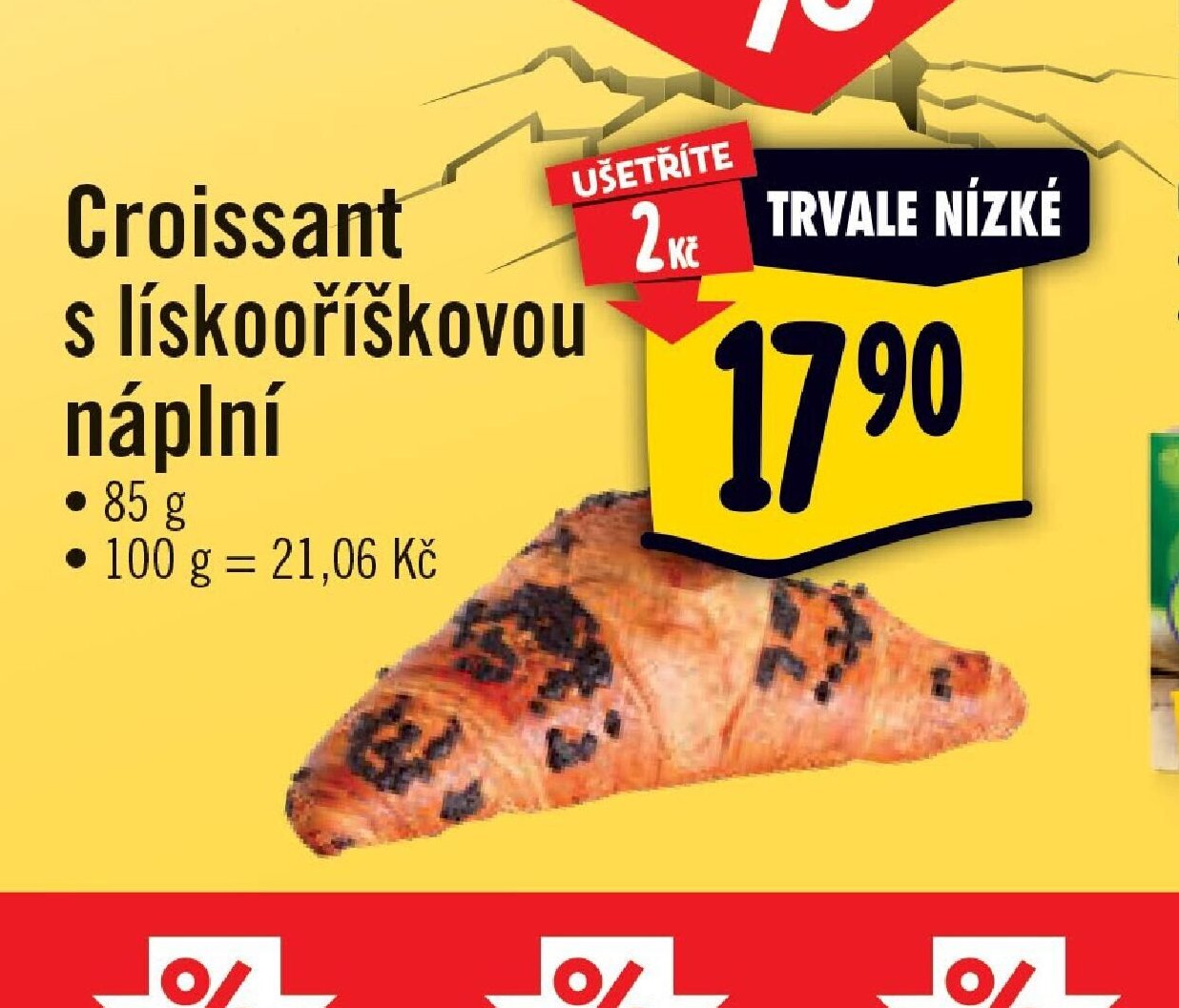 Croissant s lískooříškovou náplní