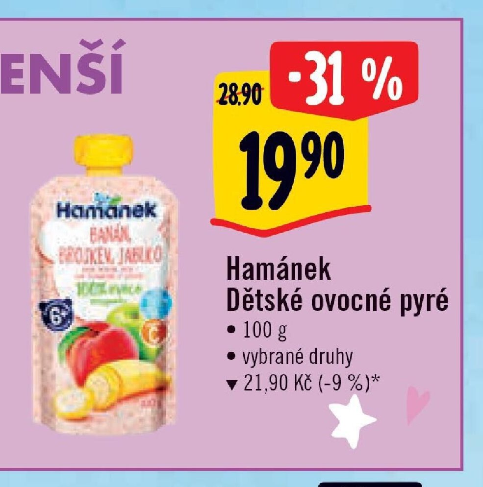 Hamánek Dětské ovocné pyré