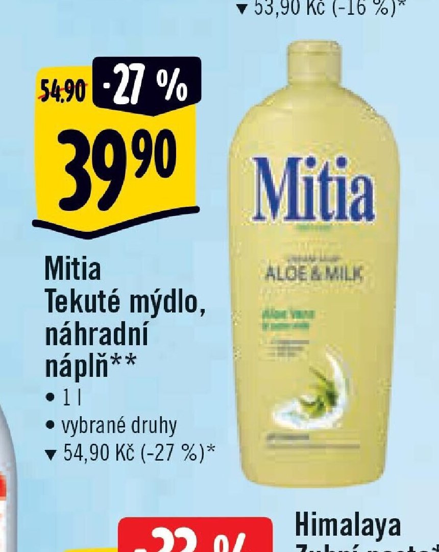 Mitia Tekuté mýdlo, náhradní náplň