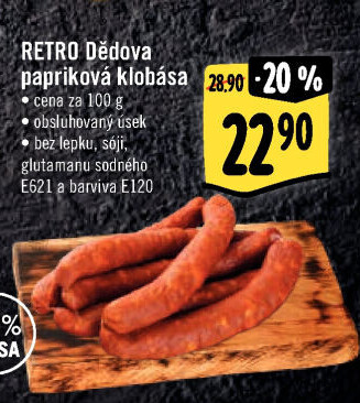 Dědova klobása papriková Albert Retro