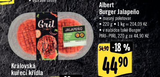 Hovězí burger Jalapeno Albert Gril