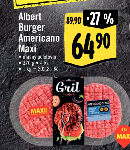 Hovězíburger Americano Albert Gril