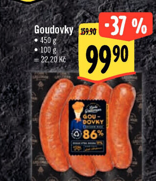 Klobása Goudovky Original Láďa Grileman Kostelecké uzeniny