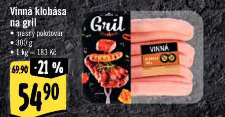 Klobása vinná na gril Albert Gril