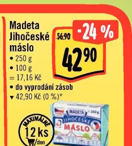 Máslo Jihočeské Madeta