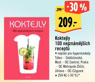 Kniha Koktejly 100 nejznámějších receptů