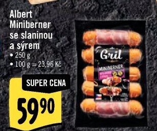 Miniberner se slaninou a sýrem Albert Gril