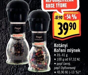 Mlýnek s kořením Kotányi