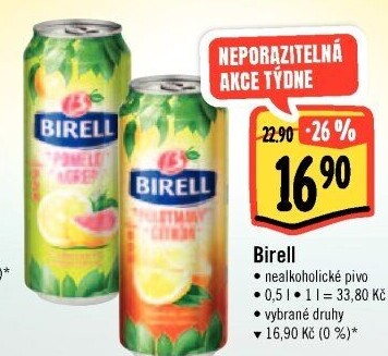 Nealkoholické pivo ochucené Birell