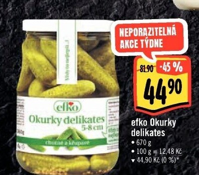 Okurky delikates Efko