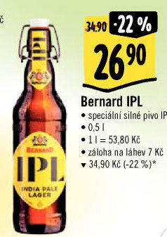 Pivo světlé India Pale Lager Bernard