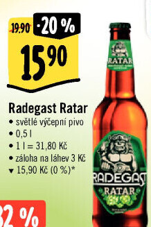 Pivo světlé výčepní Ratar Radegast