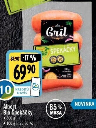 Špekáčky Bio Albert Gril