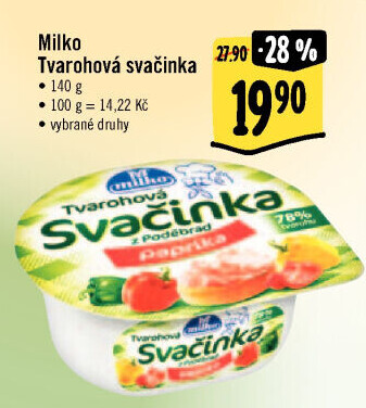 Svačinka zeleninový tvaroh Milko