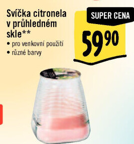 Svíčka ve skle Citronela