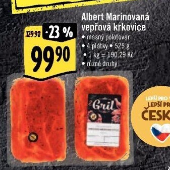 Vepřová krkovice marinovaná bez kosti Albert Gril