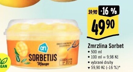 Zmrzlina sorbet v kelímku Albert Heijn