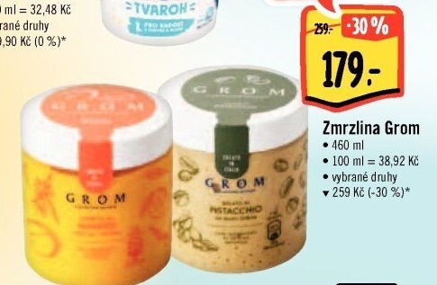 Zmrzlina v kelímku Grom