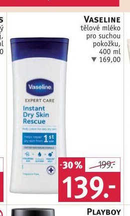Vaseline tělové mléko pro suchou pokožku, 400 ml