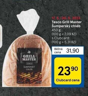 Chléb Šumperský Grill Master Tesco