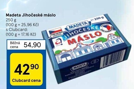 Máslo Jihočeské Madeta