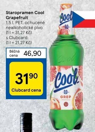 Nealkoholické pivo ochucené Staropramen Cool